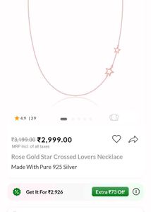 Giva Rose Gold Star Crossed Lovers Necklace