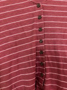 Striped Button-Down Crop Top