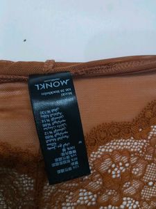 (800)Stylish Rust Brown Lace Hipster Underwear