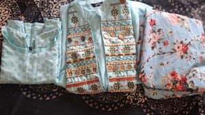Sky Blue Embroidered 3-Piece Suit