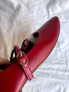 Red Mary Jane Flats