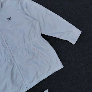 Fila White Windcheater Jacket For Mens And Womens
