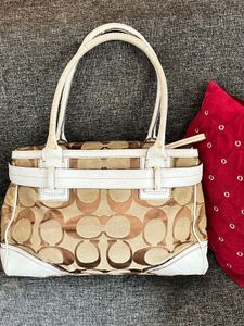Authentic coach Canvas Leather Shoulder bag