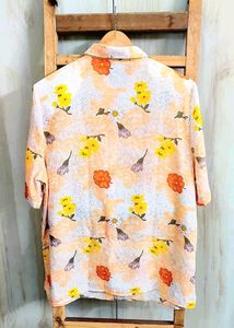 Light Orange Printed Shirt Size-42