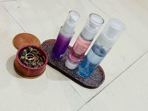 resin  Oval tray with box to organize jewelr