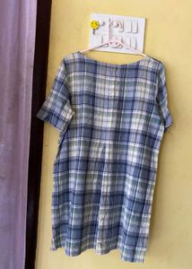 Plaid Shift Tunic Top For Homewear