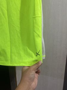 Vibrant Neon Green &amp; White Athletic Tee
