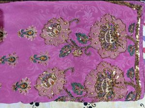 Royal Pink Zari Embroidered Saree With Blouse