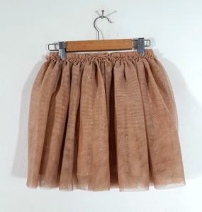 Nude Color Partywear Mini Skirt For Girl's