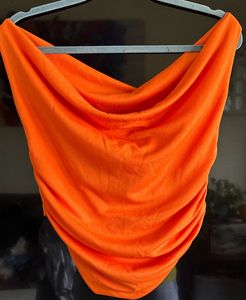Size - 34 - 36 Uptownie Orange Cowl Neck Top