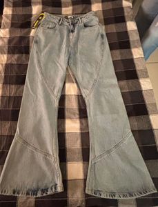 Flared Light Wash Denim Jeans