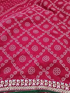 Maroon Bandhej Saree