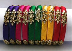 Colorful Silk Thread Bangles 5 pair