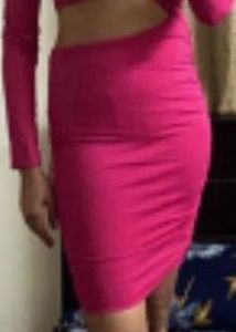 Pink waist cut out bodycon dress