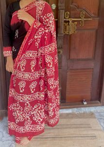 Elegant Red &amp; Black Saree