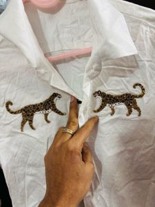 White Animal crafted Shirt