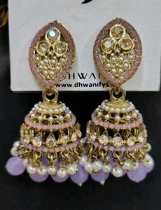 💜 Lavender earrings jhumka😍🔥