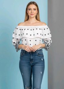 Elegant White Embellished Top