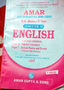 Delhi University  BA Hons 2nd Year English Sem 3rd