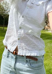 Eyelet Blouse with Peter Pan Collar