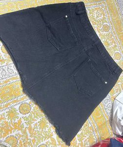 Black Denim Skirt