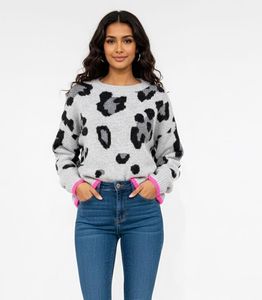 Leopard Print Pullover Sweater