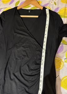 Talbots Black Wrap Top