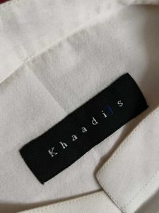 Khaadils Men White Cotton Casual Kurta