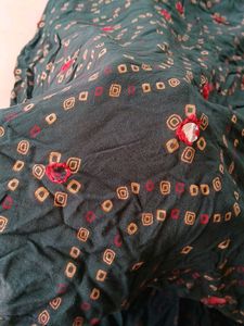 Dark Green Print Dress