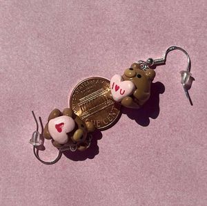 I ❤️ U Bear Clay Earrings – Cutesy Charms