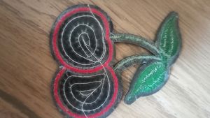 Iron On Applique/Patch- Sequined Red Cherry