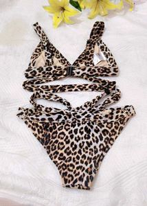 Leopard Print Bikini Top With Penty