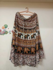 Elephant Print Boho Skirt