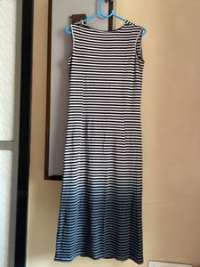 Ombre Knitted Stripe Maxi With Cowl Back