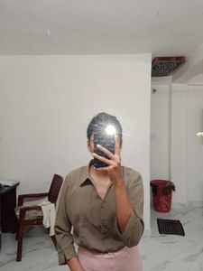 Olive Green Shirt and Pink Max Top