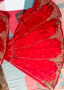 Red Embroidered Kurta Set