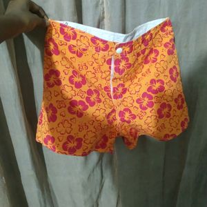 Floral Orange Shorts
