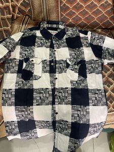 Abstract Print Button-Down Shirt