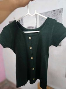Dark Green Button-Down Top