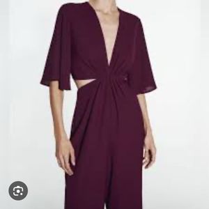 Zara Cut Out Jumpsuit- Aubergine