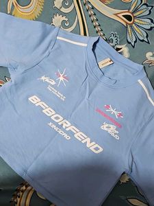 Blue Graphic Print Crop Top