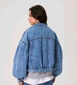 Denim Puff Sleeve Jacket
