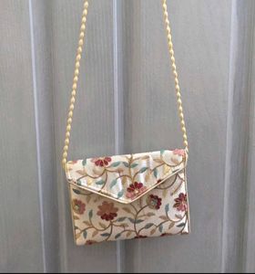 Floral Embroidered Clutch