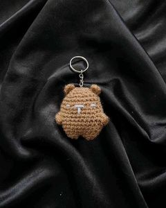 Crochet Light Brown Bear 🐻 Keychain