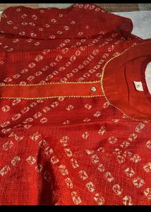 Red Bandhani Kurti
