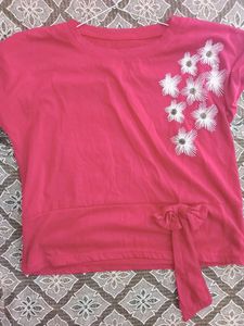 Maroon crop top with bow