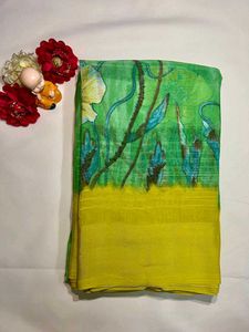 Elegant Green Floral Saree