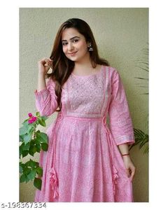 Loomster Women Cotton Anarkali Kurta Gown