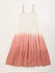 Bombay Paisley Peach Embroidered Tiered Dress