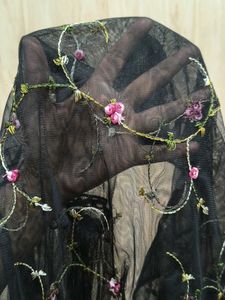 Floral Embroidered Mesh Top